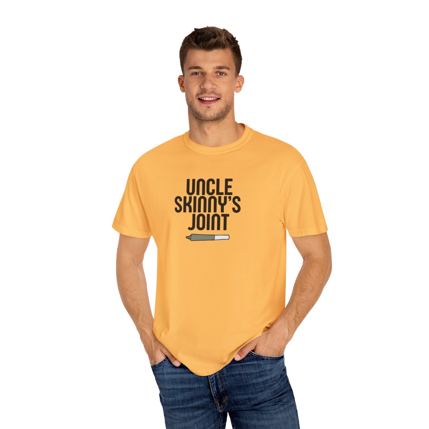 (Unisex) Garment-Dyed T-Shirt - “Uncle Skinny's Joint” Design