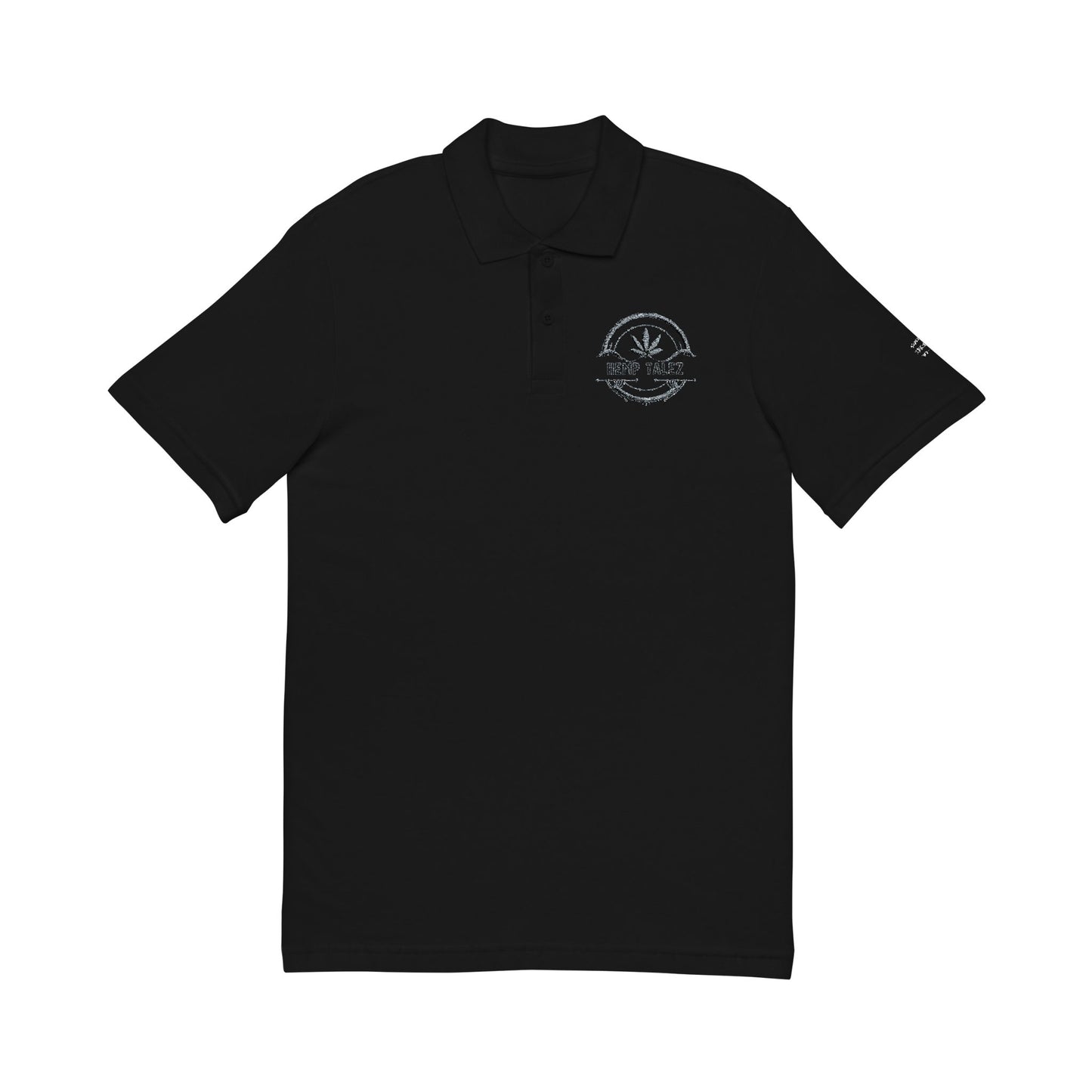 Embroidered Polo Shirt - “Hemp Talez” Design (Grey Logo)