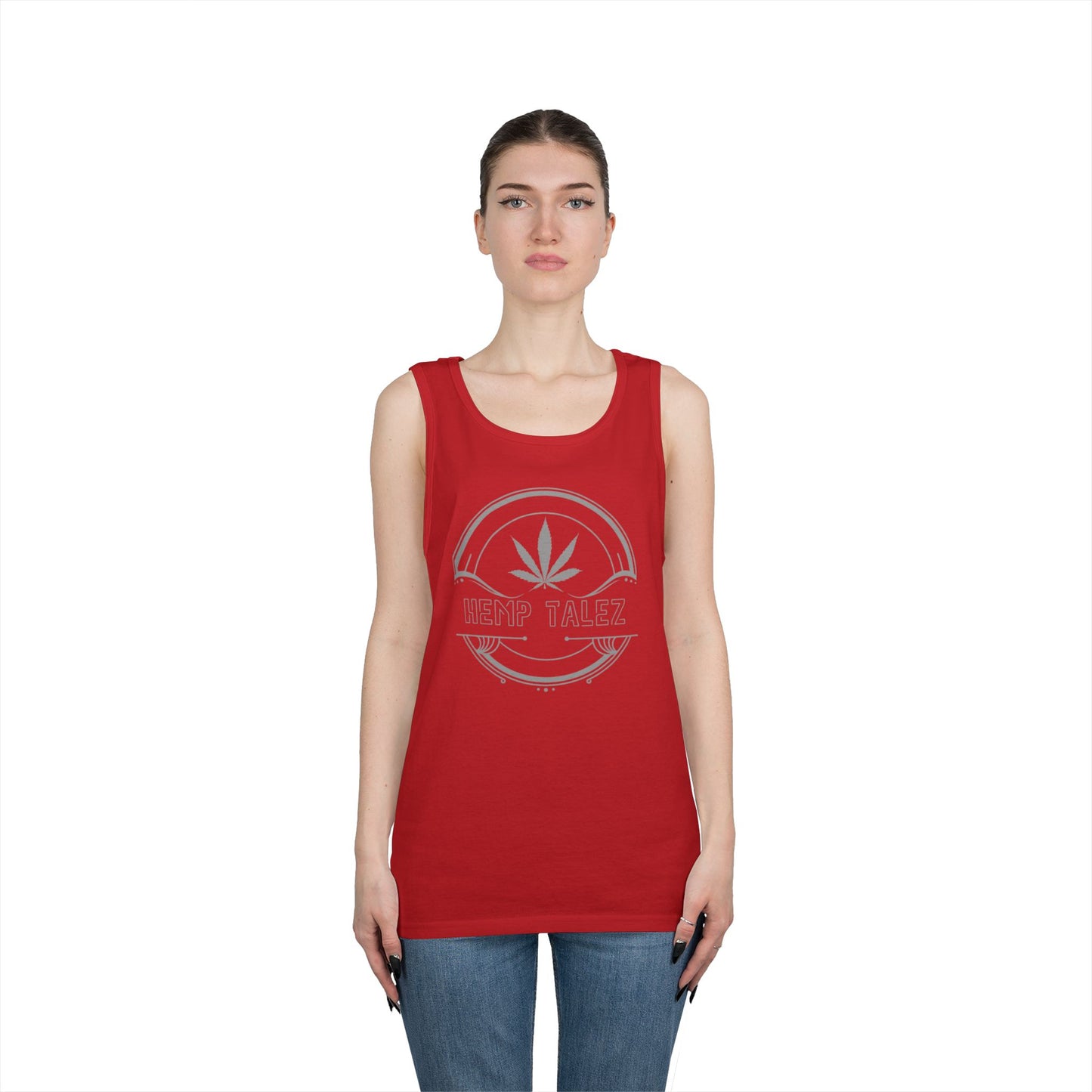 (Unisex) Heavy Cotton Tank Top - “Hemp Talez” Design