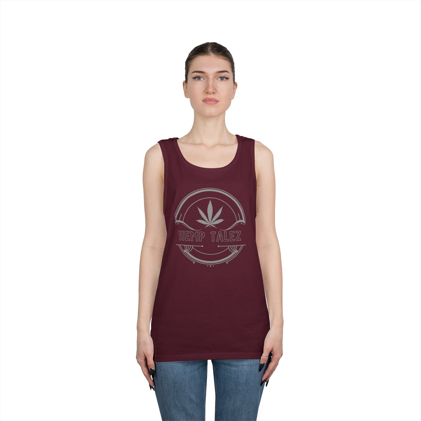 (Unisex) Heavy Cotton Tank Top - “Hemp Talez” Design