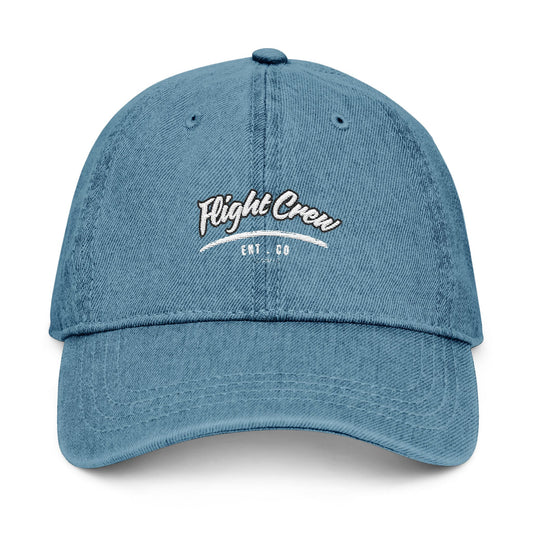 Unisex Embroidered Denim Hat - “Flight Crew ENT” Design