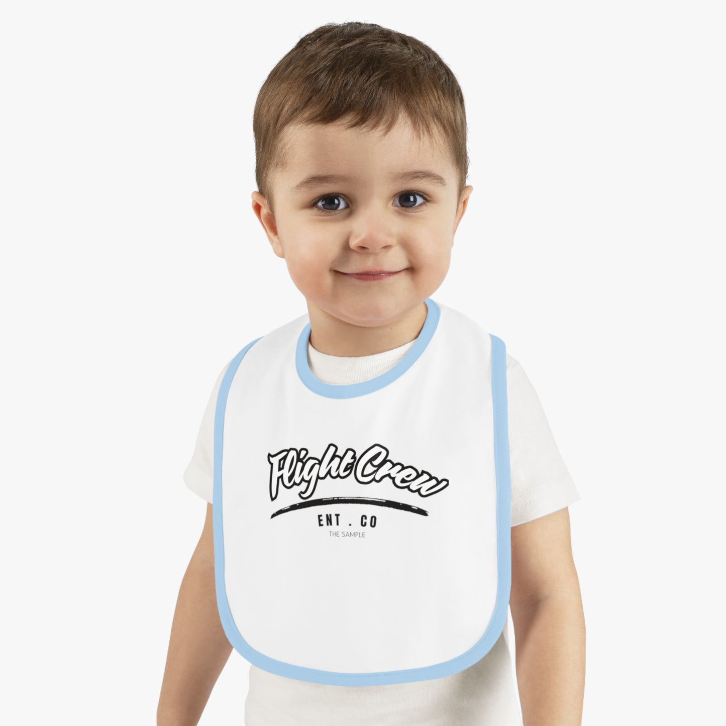 Cute Contrast Trim Jersey Bib for Little Ones - "Flight Crew" Design