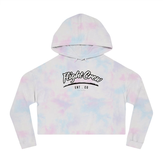 (Women’s) Cropped Hooded Sweatshirt - "Flight Crew" Design