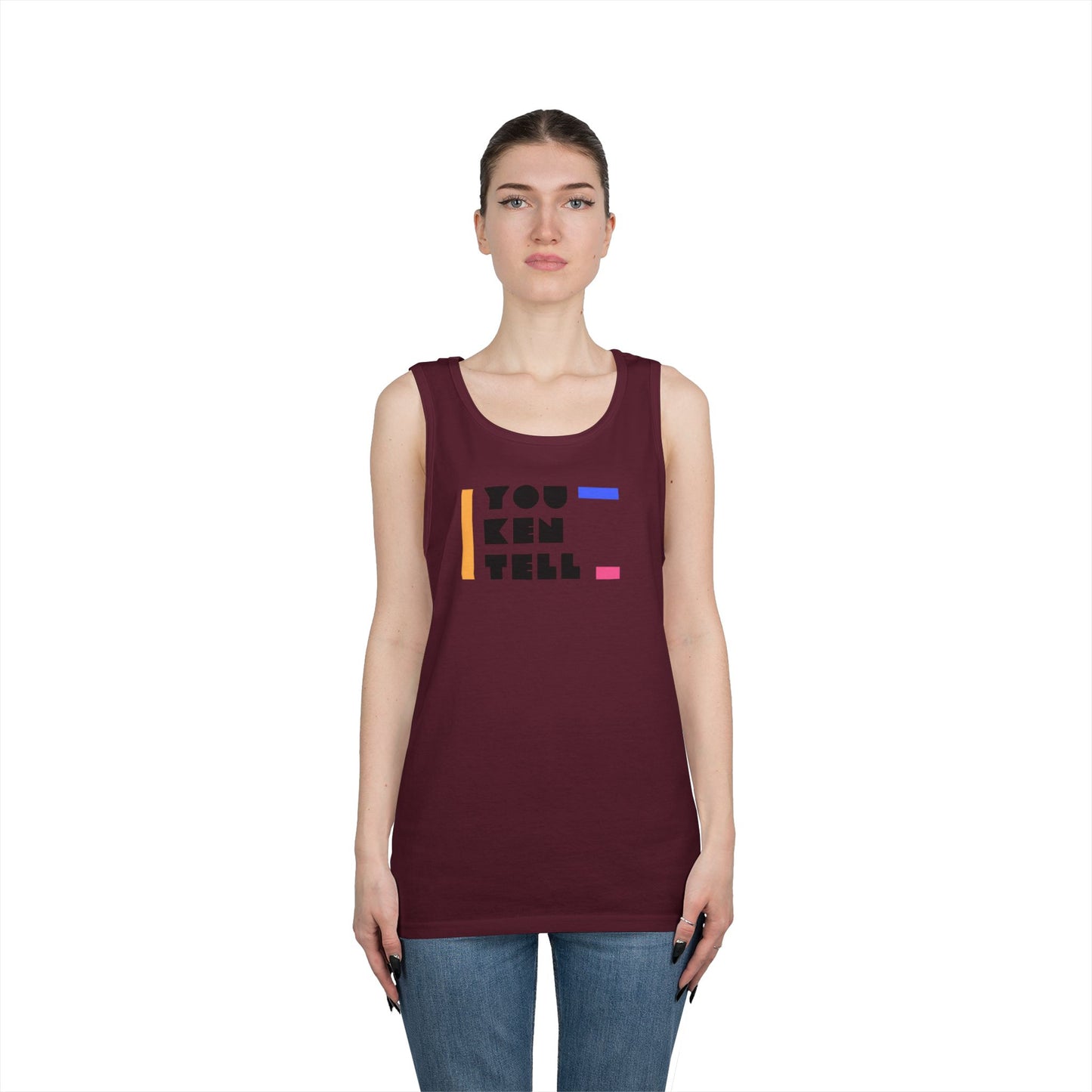 (Unisex) Heavy Cotton Tank Top - “You Ken Tell” Design