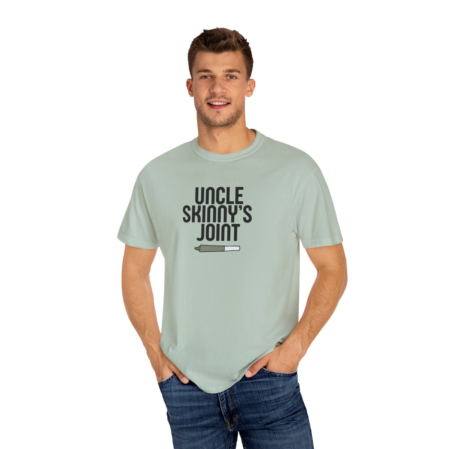 (Unisex) Garment-Dyed T-Shirt - “Uncle Skinny's Joint” Design
