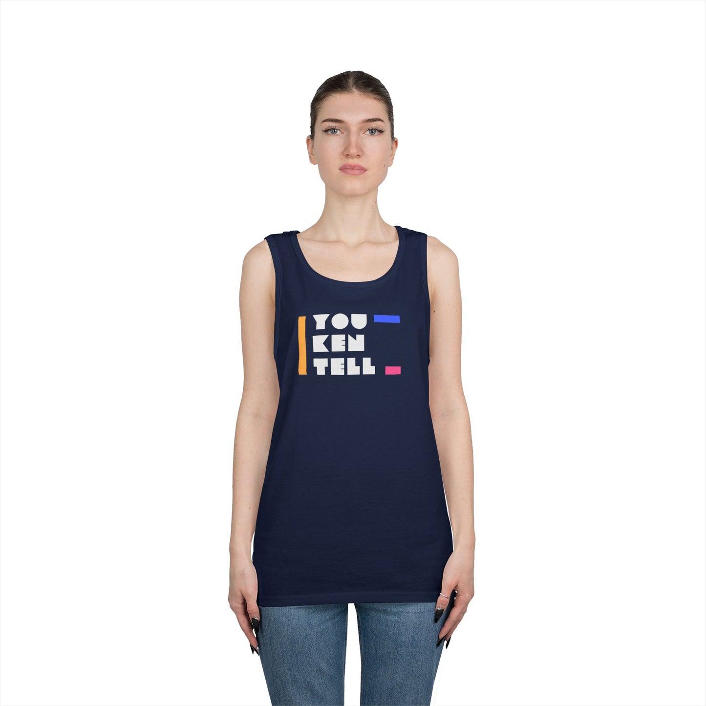 (Unisex) Heavy Cotton Tank Top - “You Ken Tell” Design