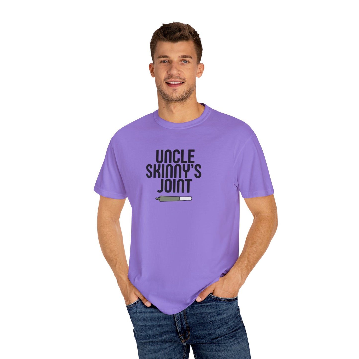 (Unisex) Garment-Dyed T-Shirt - “Uncle Skinny's Joint” Design