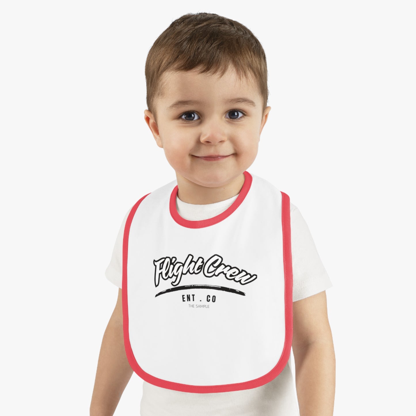 Cute Contrast Trim Jersey Bib for Little Ones - "Flight Crew" Design