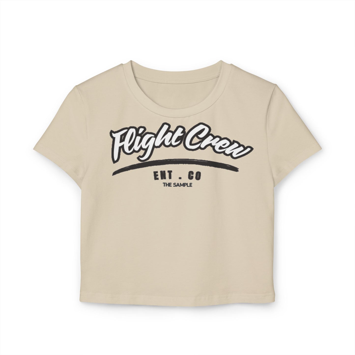Women's Cropped Baby Tee - "Flight Crew" Design