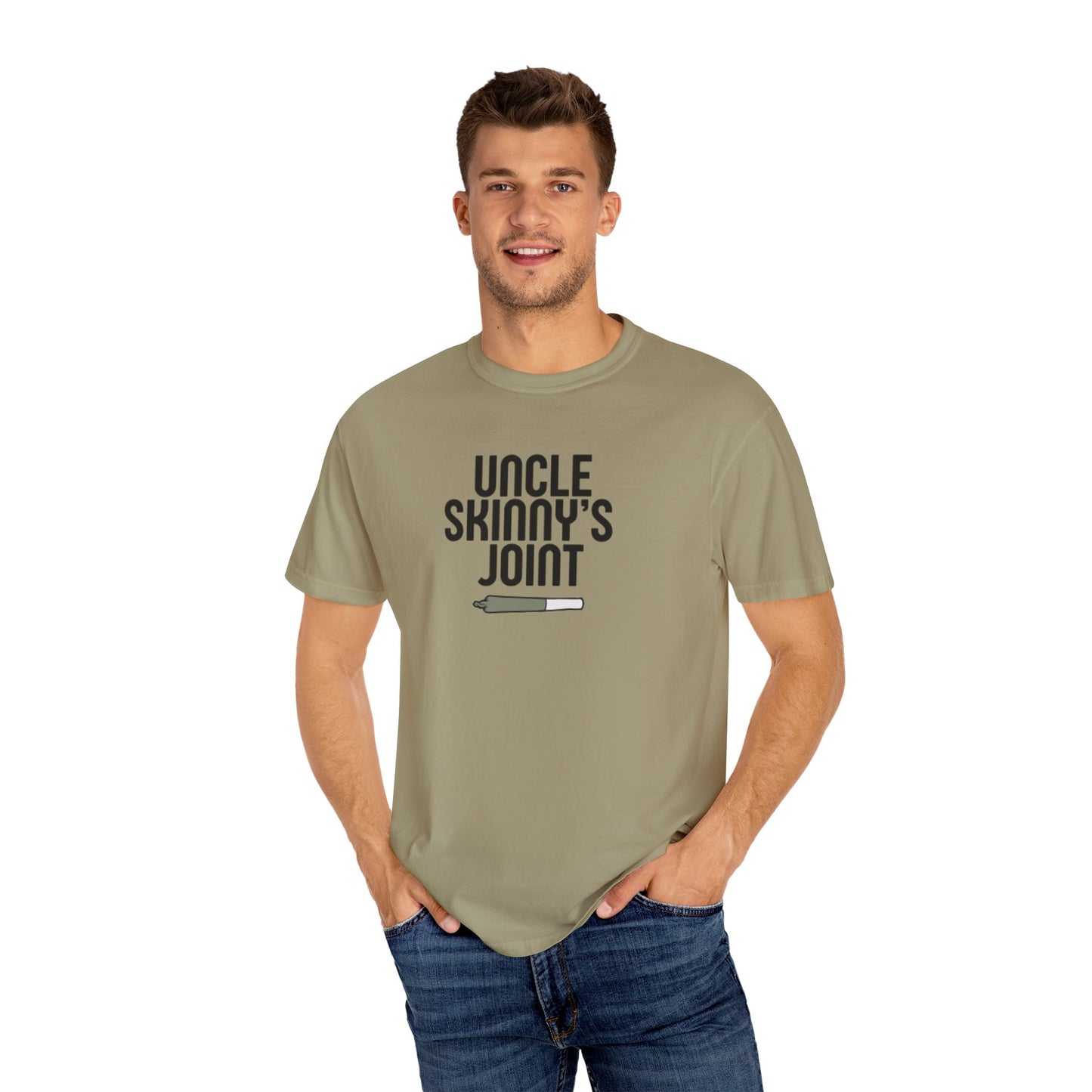 (Unisex) Garment-Dyed T-Shirt - “Uncle Skinny's Joint” Design