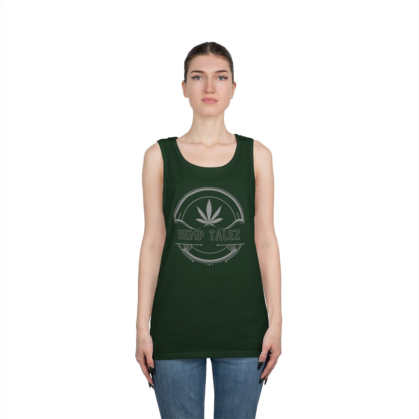 (Unisex) Heavy Cotton Tank Top - “Hemp Talez” Design