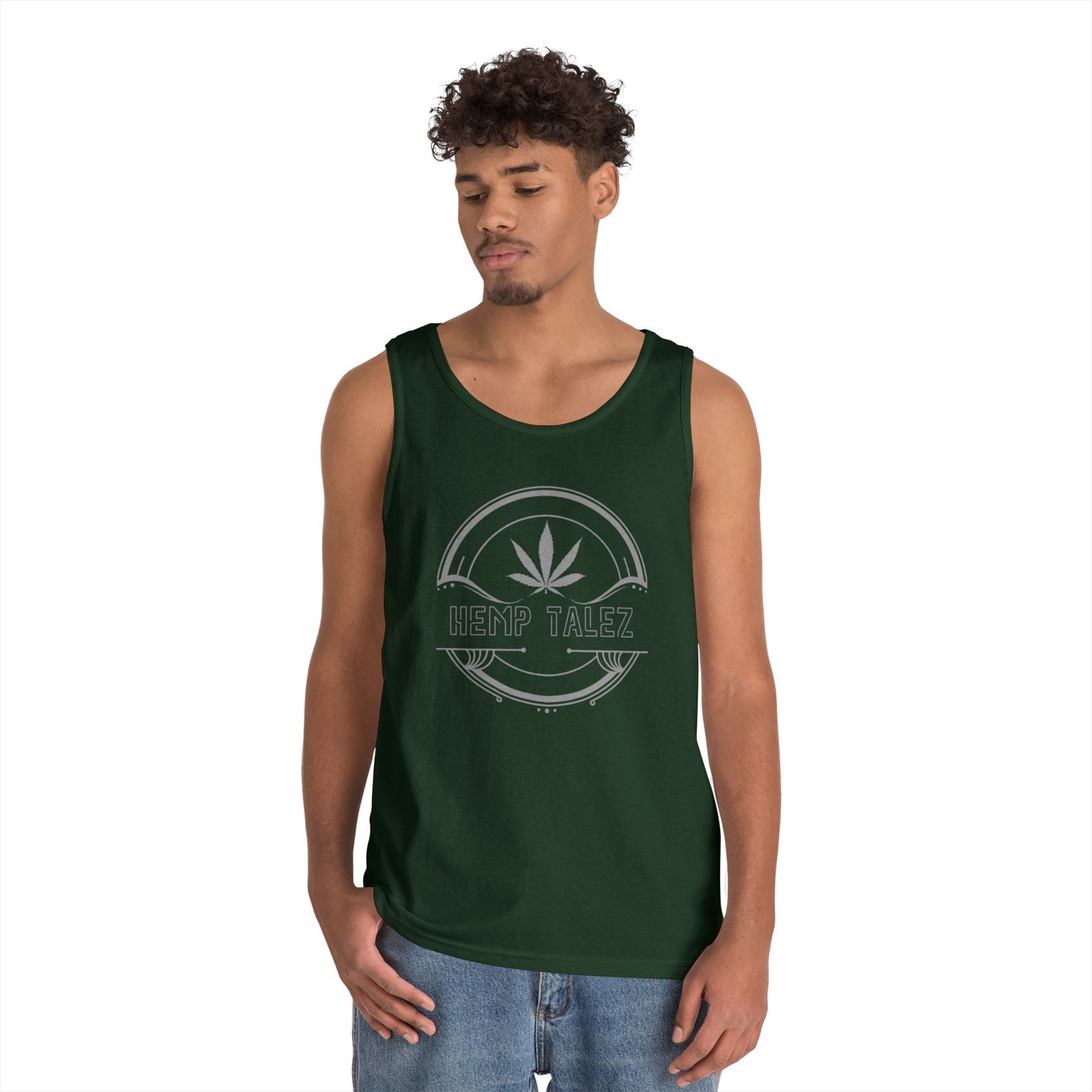 (Unisex) Heavy Cotton Tank Top - “Hemp Talez” Design
