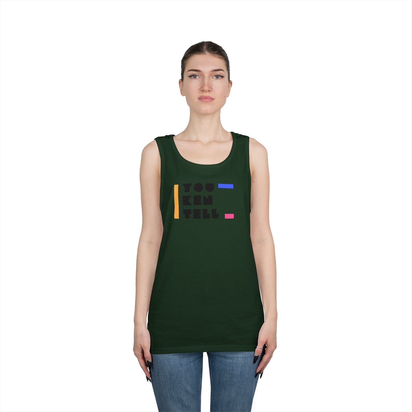 (Unisex) Heavy Cotton Tank Top - “You Ken Tell” Design