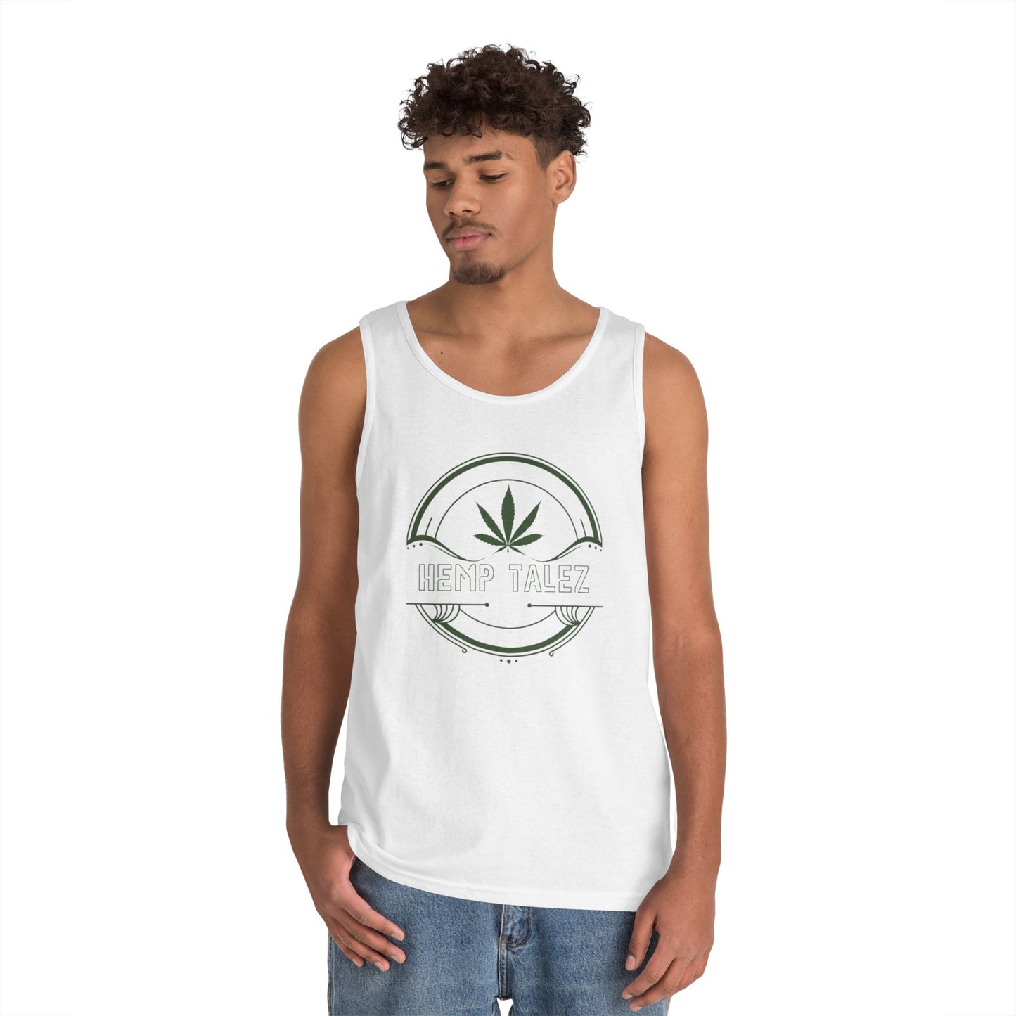 (Unisex) Heavy Cotton Tank Top - “Hemp Talez” Design