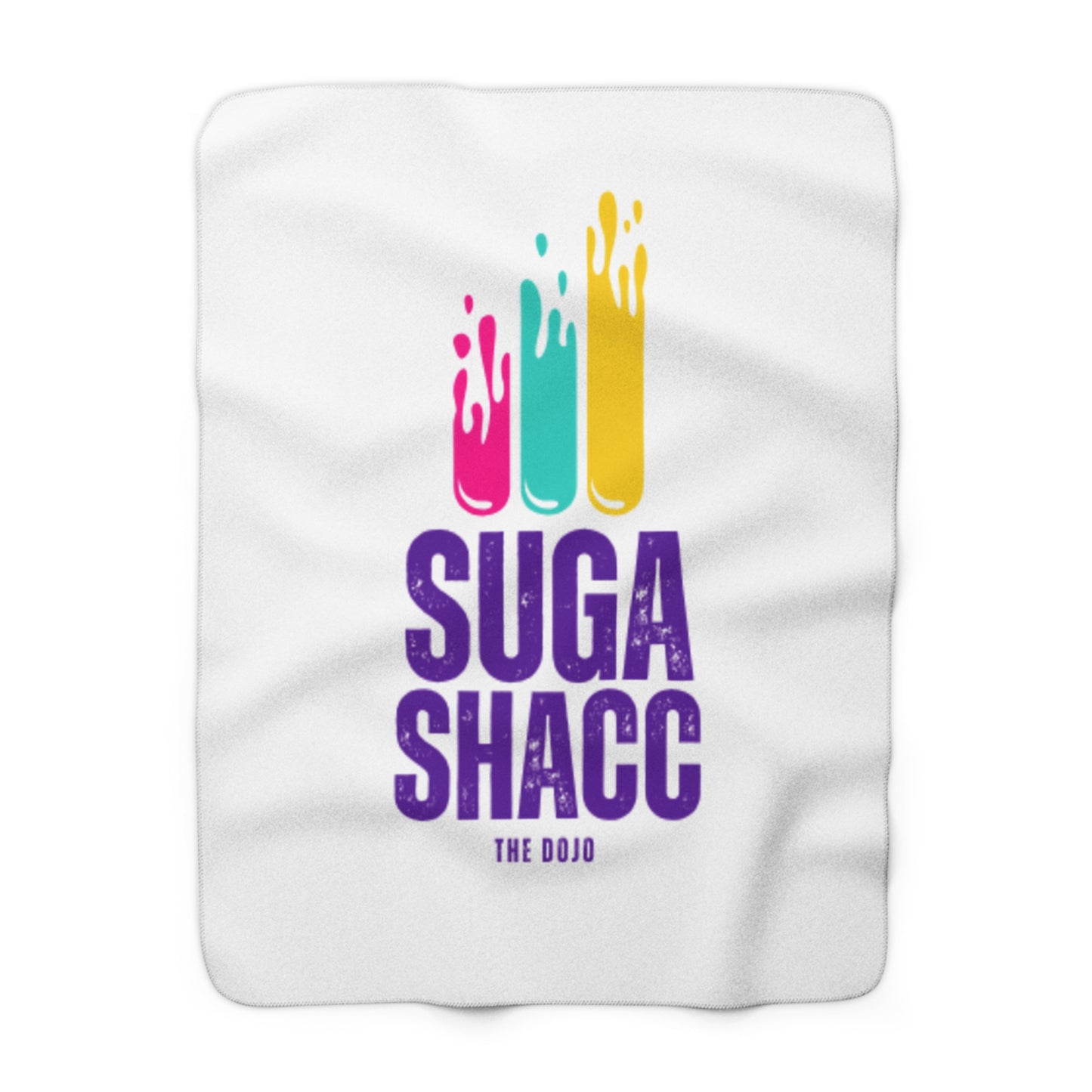 Cozy Sherpa Fleece Blanket - “Suga Shacc” Design for Ultimate Comfort