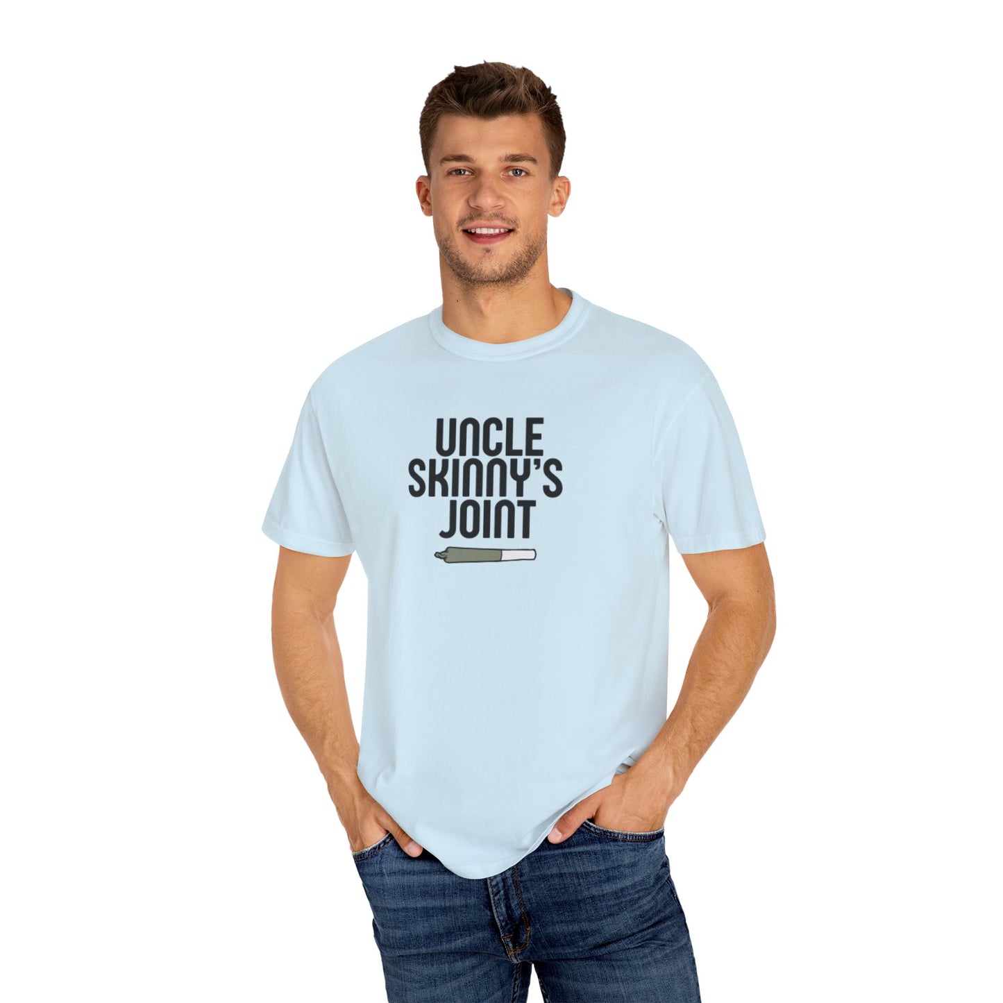 (Unisex) Garment-Dyed T-Shirt - “Uncle Skinny's Joint” Design
