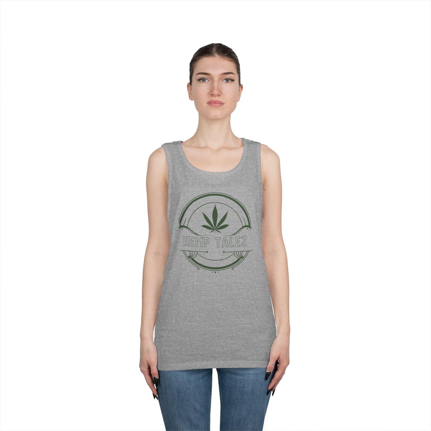 (Unisex) Heavy Cotton Tank Top - “Hemp Talez” Design