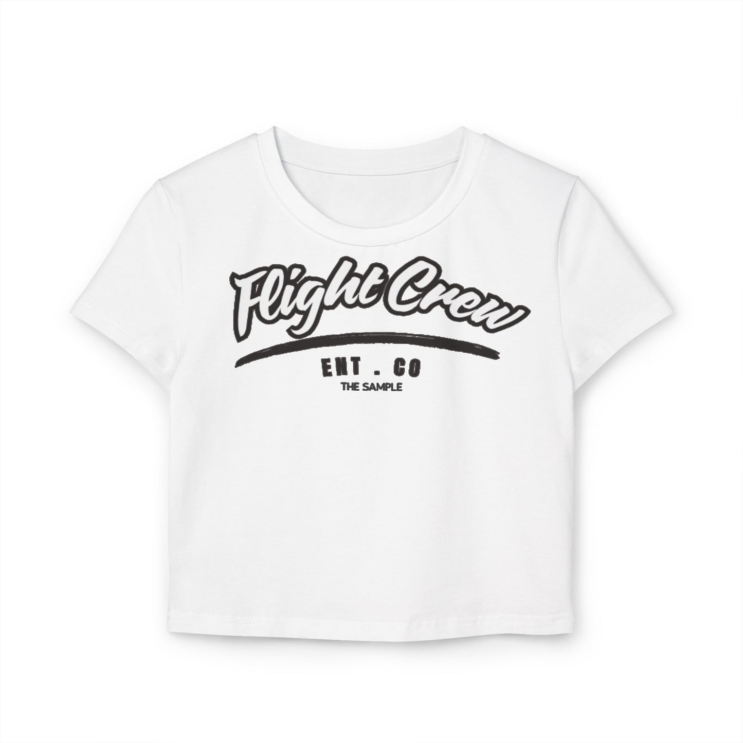 Women's Cropped Baby Tee - "Flight Crew" Design