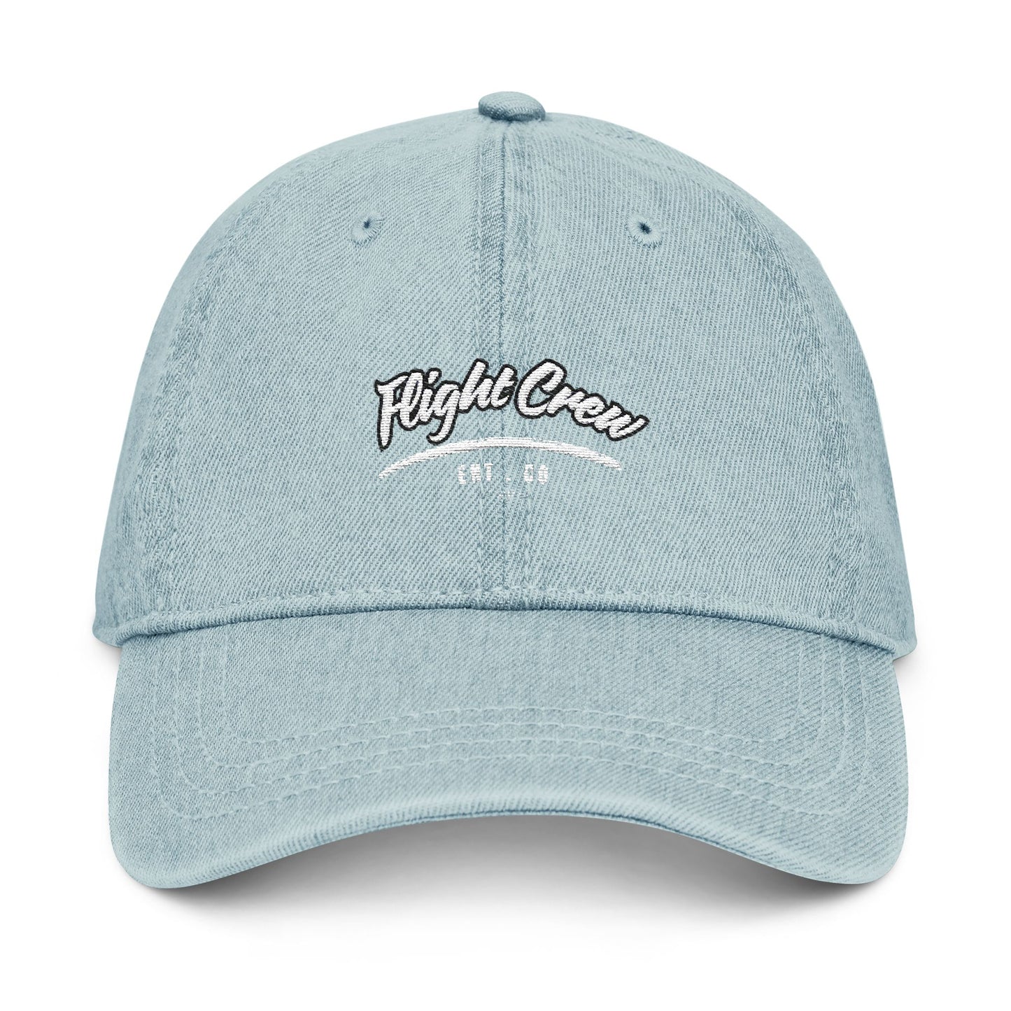 Unisex Embroidered Denim Hat - “Flight Crew ENT” Design