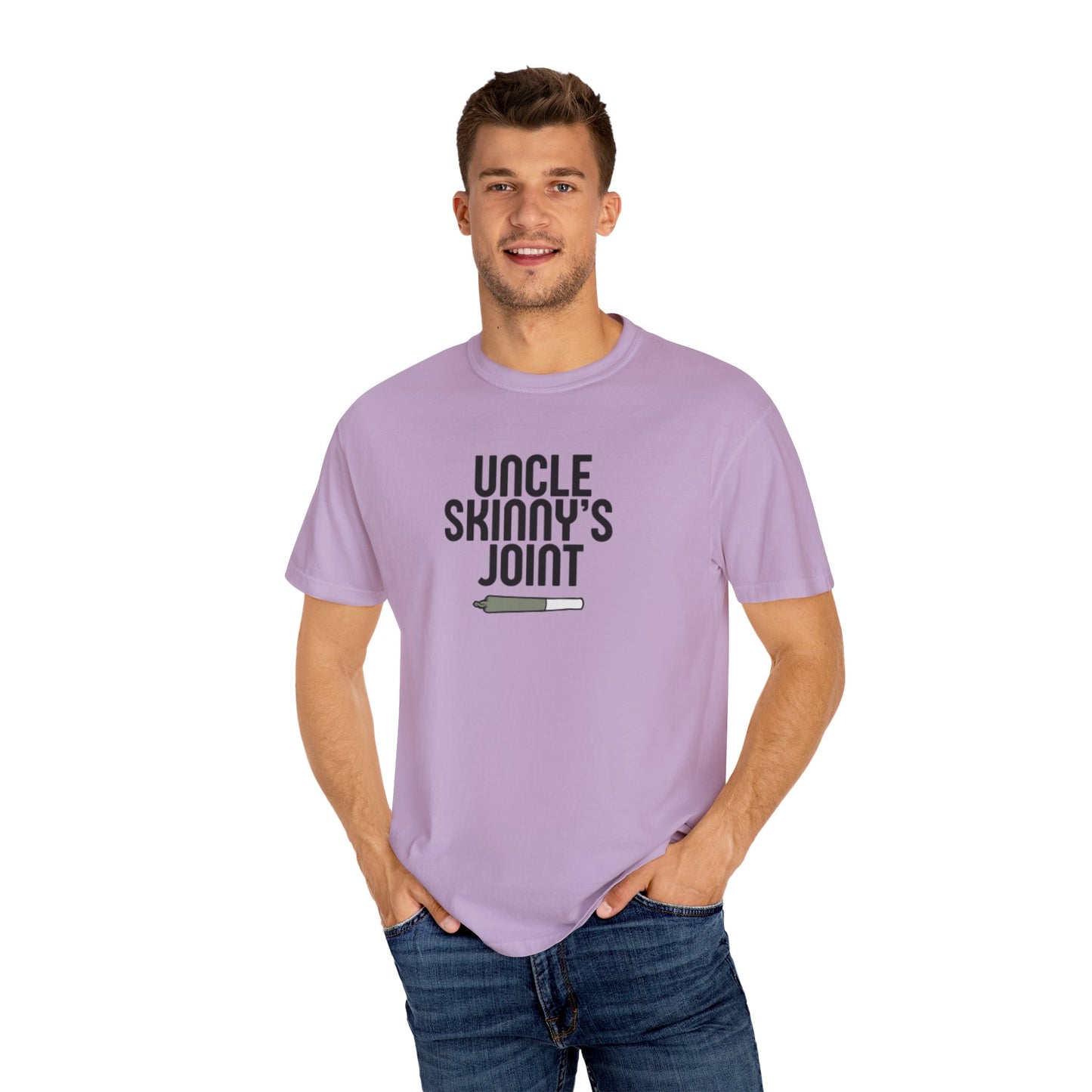 (Unisex) Garment-Dyed T-Shirt - “Uncle Skinny's Joint” Design