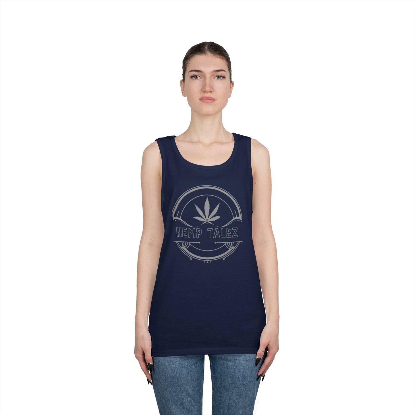 (Unisex) Heavy Cotton Tank Top - “Hemp Talez” Design