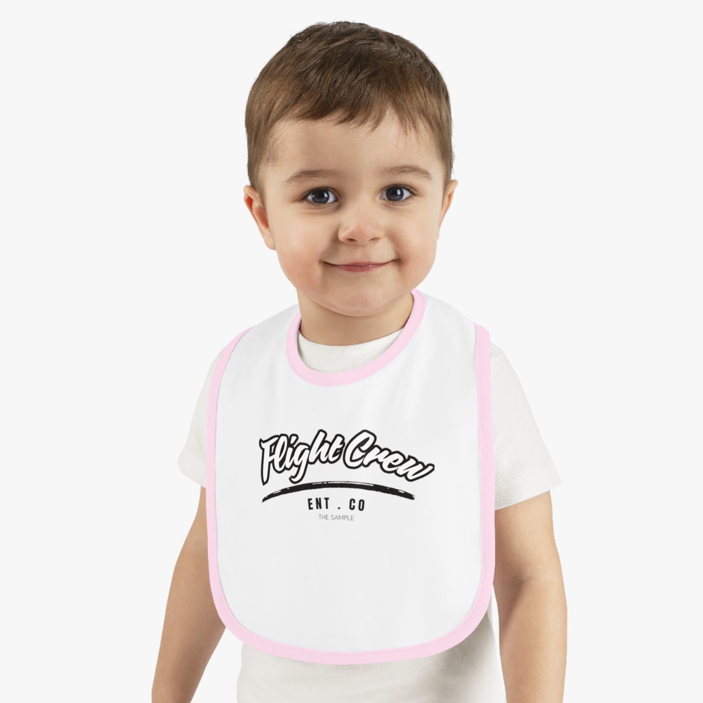 Cute Contrast Trim Jersey Bib for Little Ones - "Flight Crew" Design