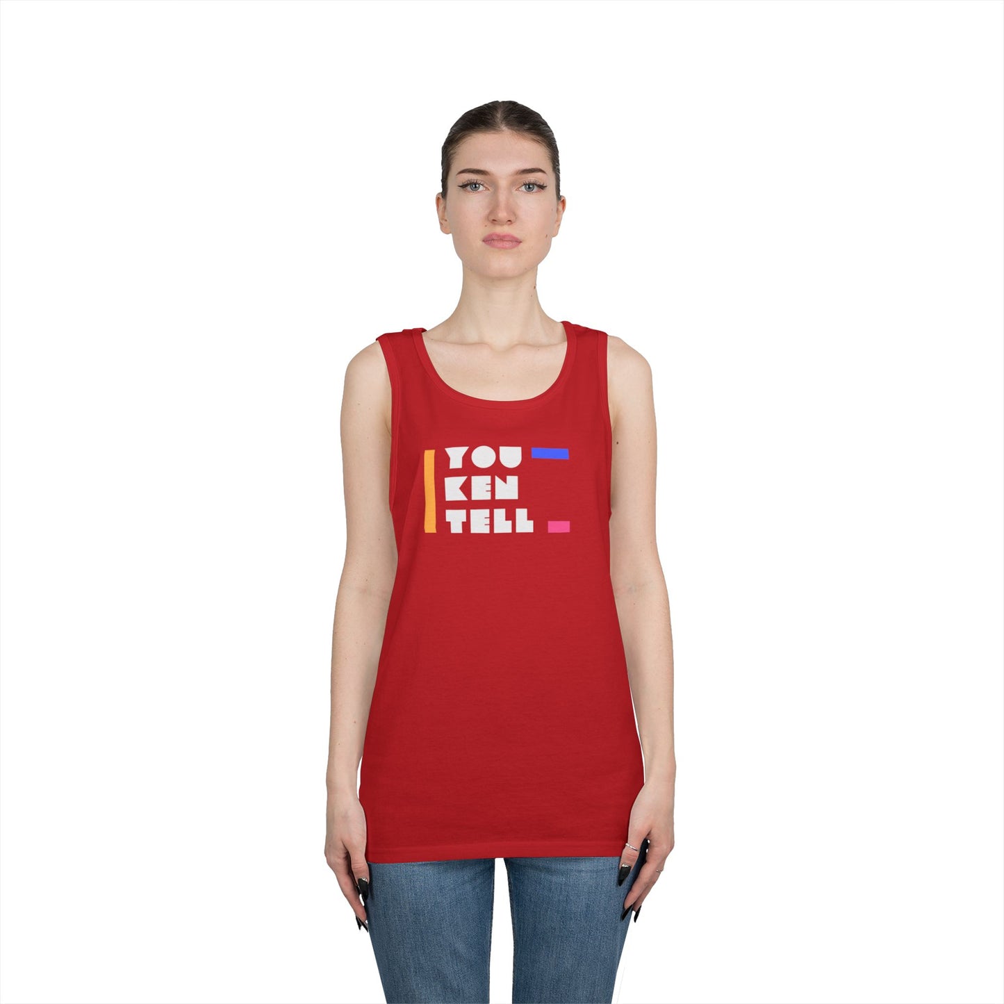 (Unisex) Heavy Cotton Tank Top - “You Ken Tell” Design