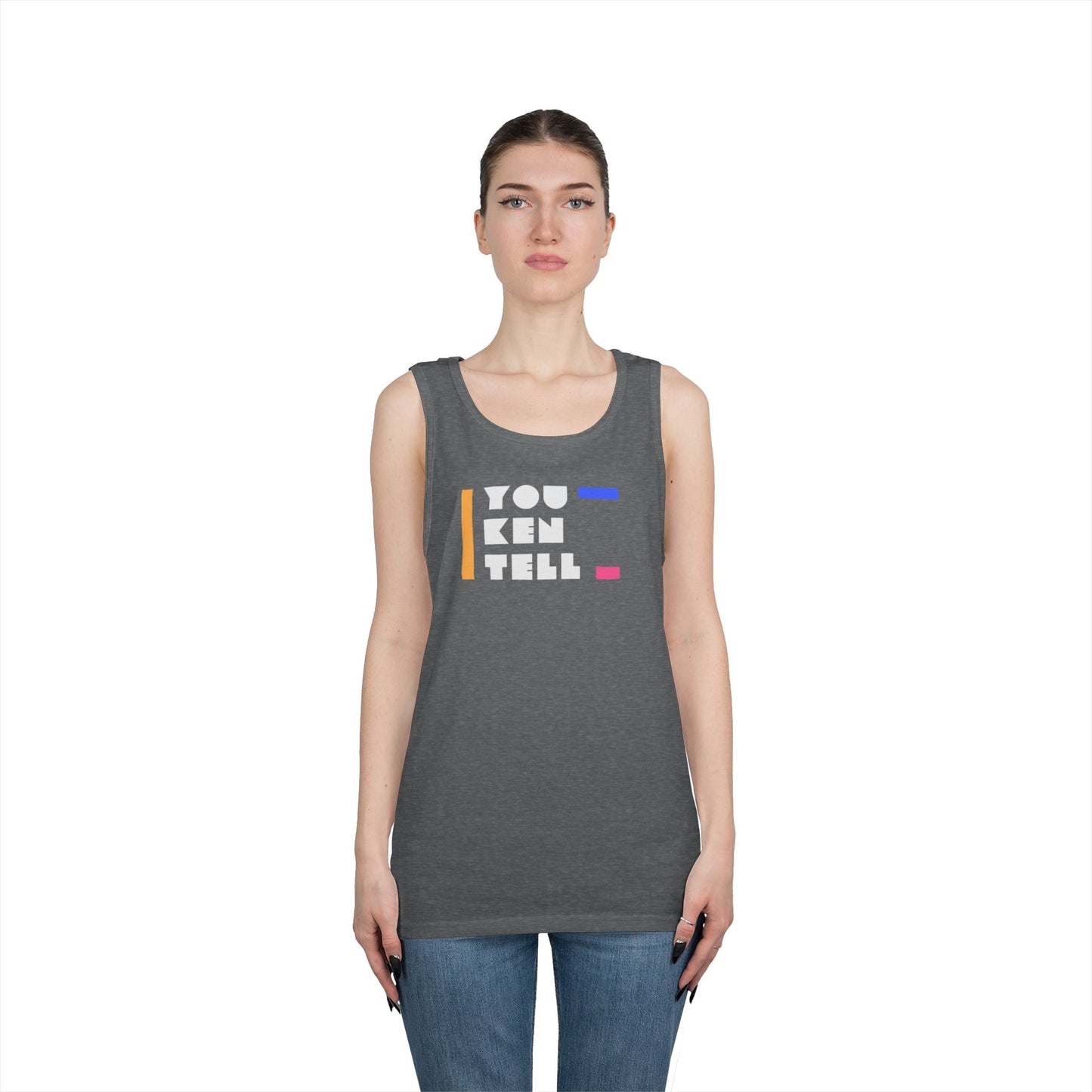 (Unisex) Heavy Cotton Tank Top - “You Ken Tell” Design