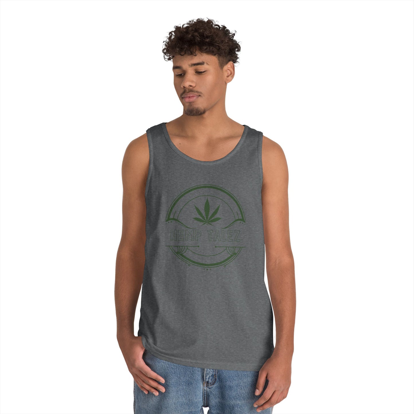 (Unisex) Heavy Cotton Tank Top - “Hemp Talez” Design