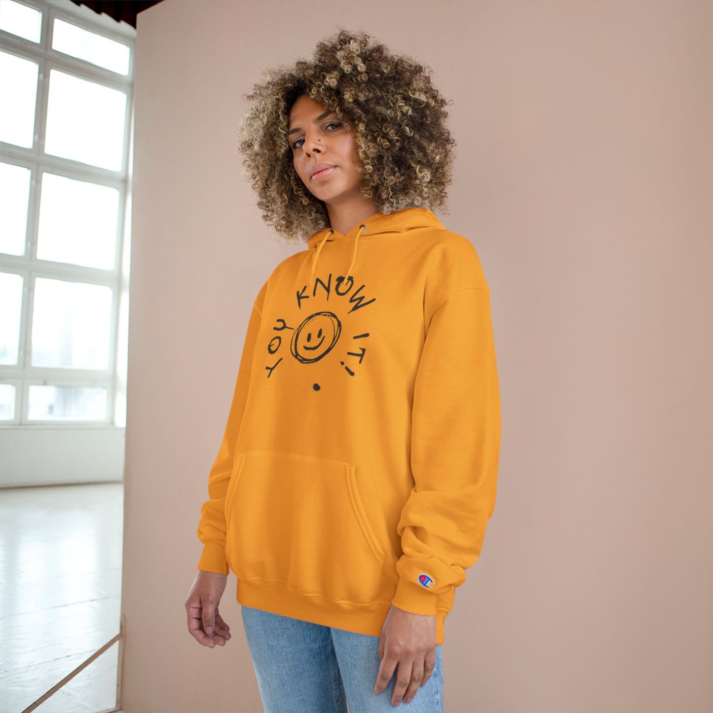You Know It! Champion Hoodie - White Smile Design