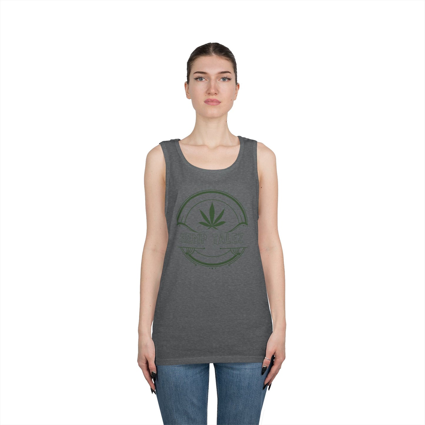 (Unisex) Heavy Cotton Tank Top - “Hemp Talez” Design