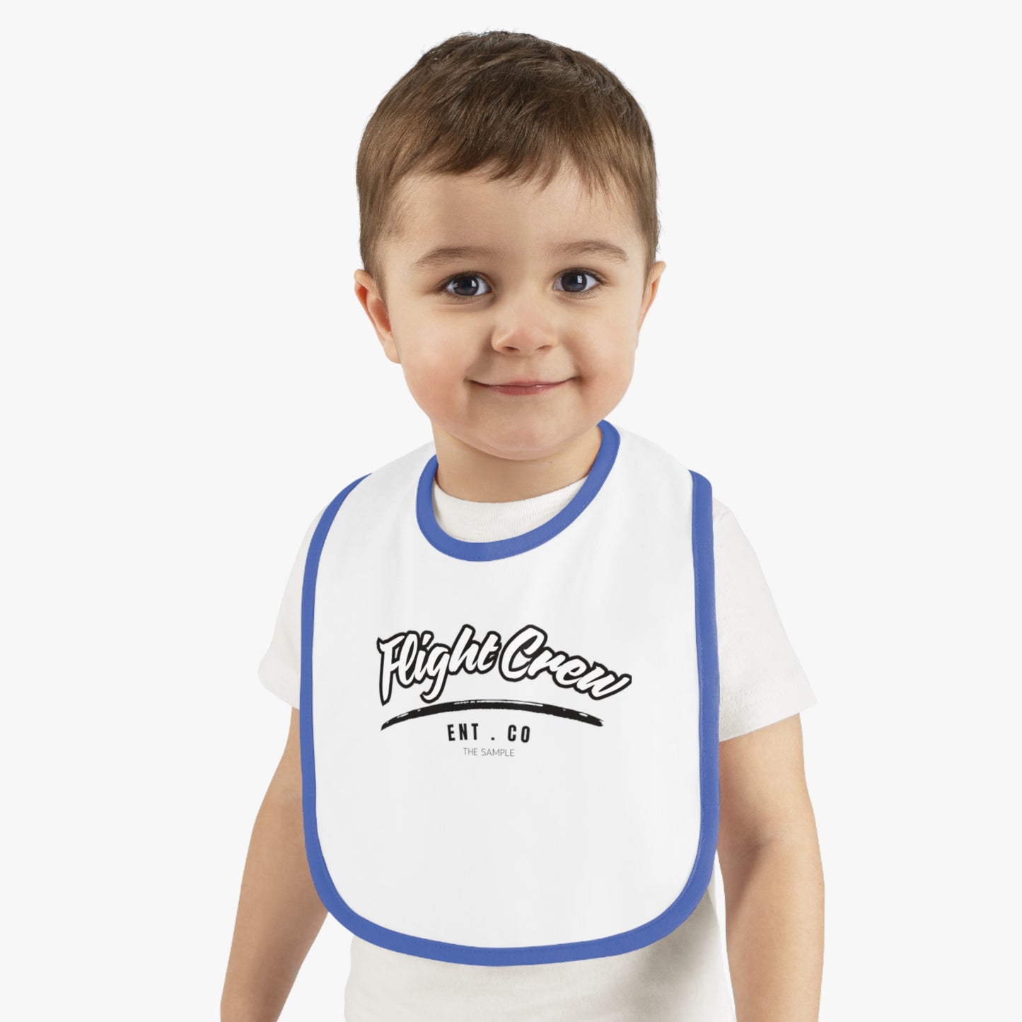 Cute Contrast Trim Jersey Bib for Little Ones - "Flight Crew" Design