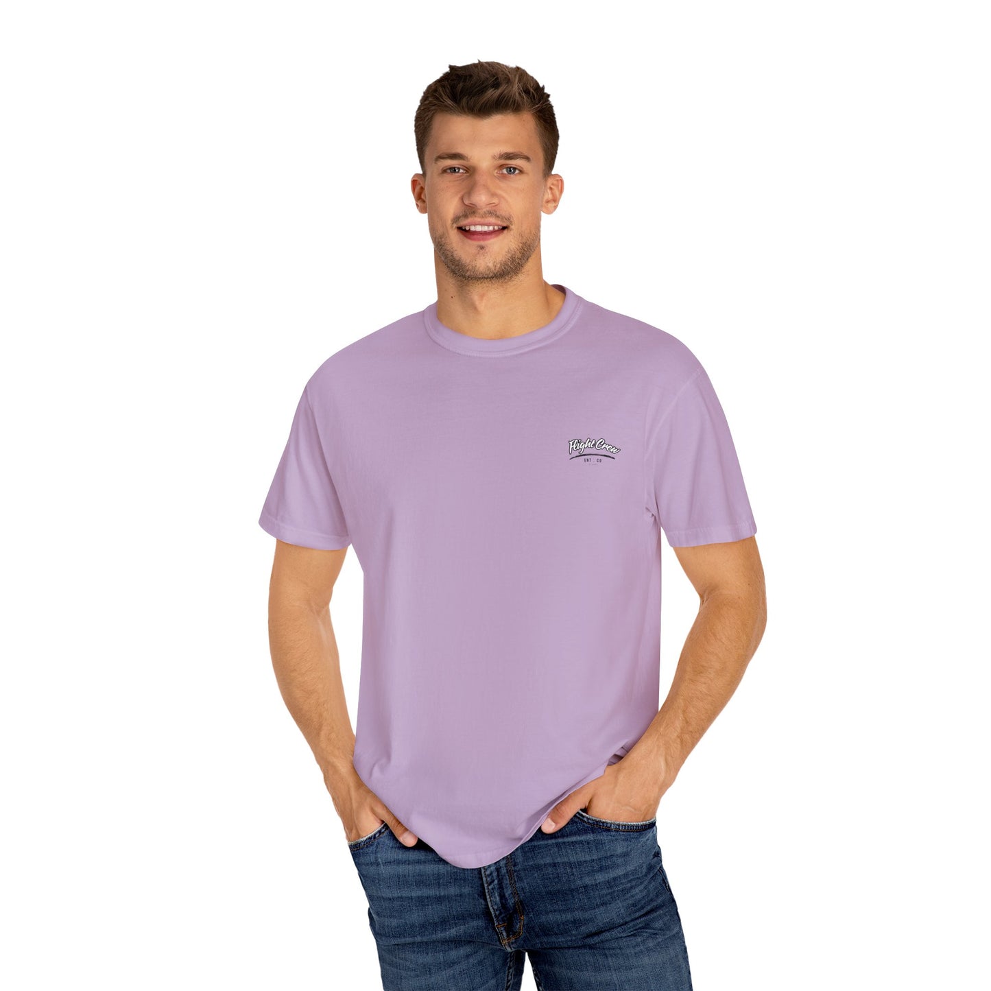 Casual Unisex Garment-Dyed T-Shirt - "Flight Crew" Design