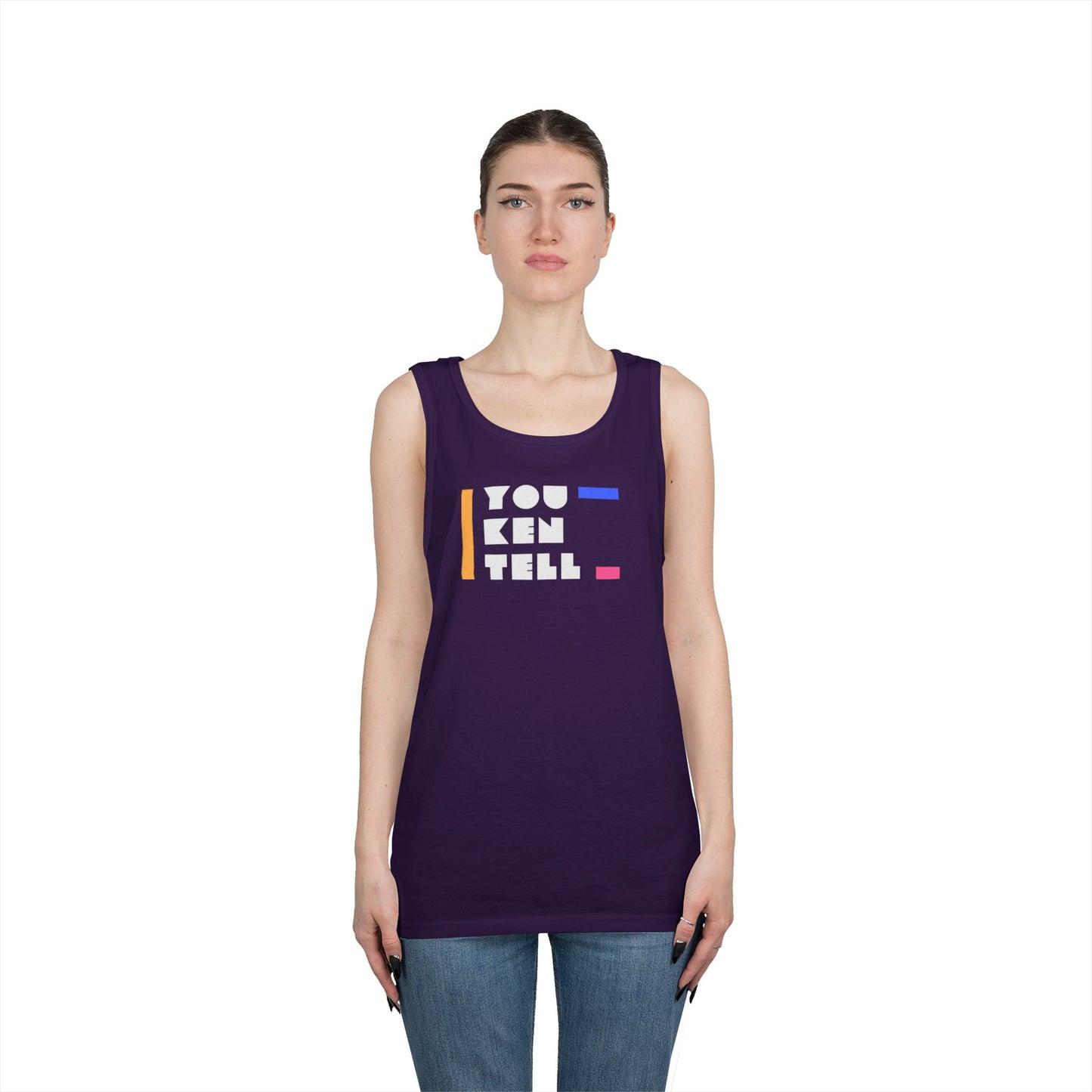 (Unisex) Heavy Cotton Tank Top - “You Ken Tell” Design