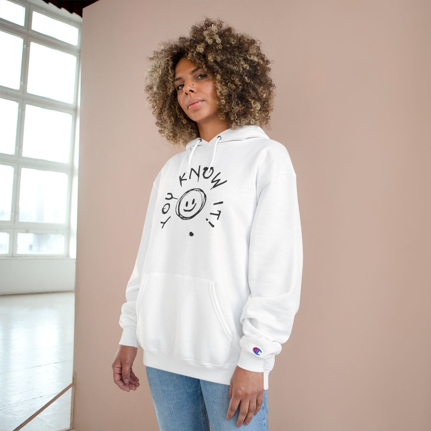 You Know It! Champion Hoodie - White Smile Design