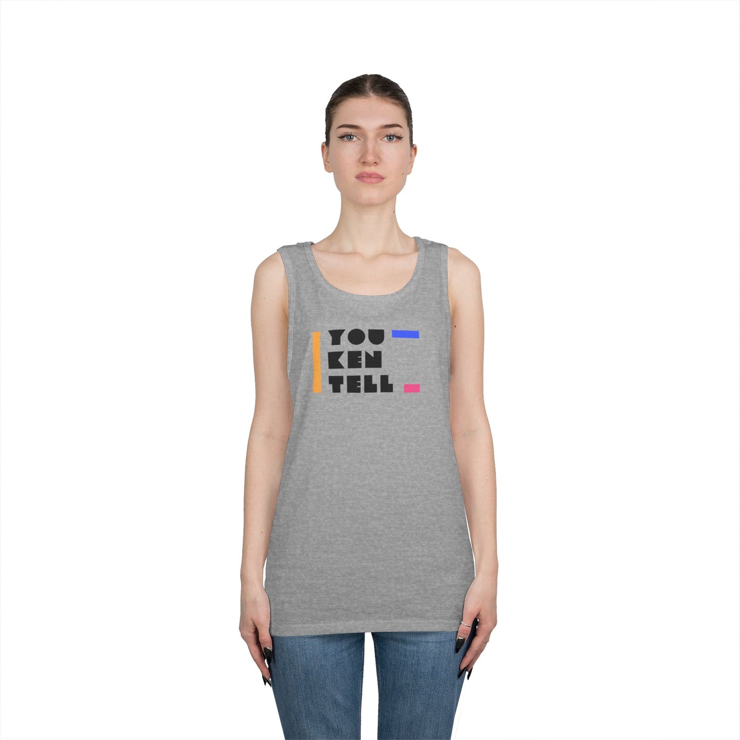 (Unisex) Heavy Cotton Tank Top - “You Ken Tell” Design