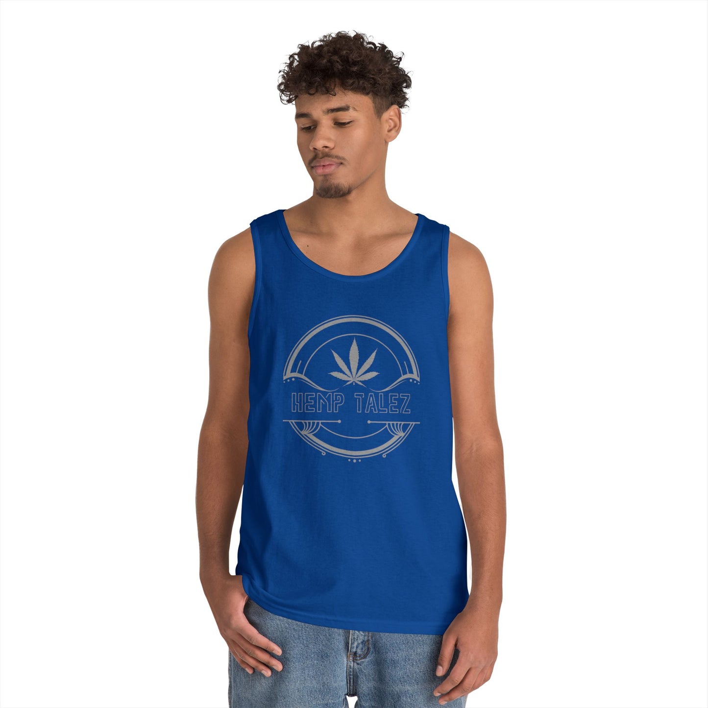 (Unisex) Heavy Cotton Tank Top - “Hemp Talez” Design