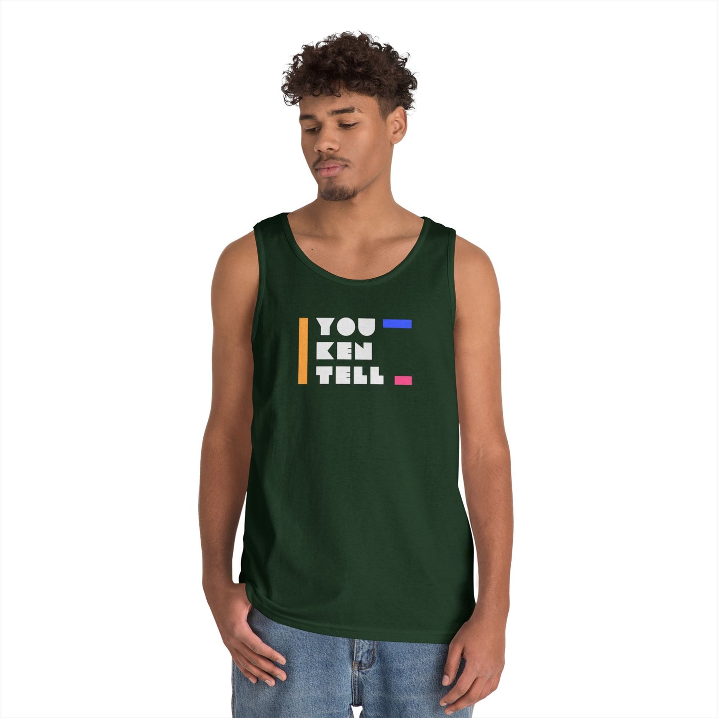 (Unisex) Heavy Cotton Tank Top - “You Ken Tell” Design