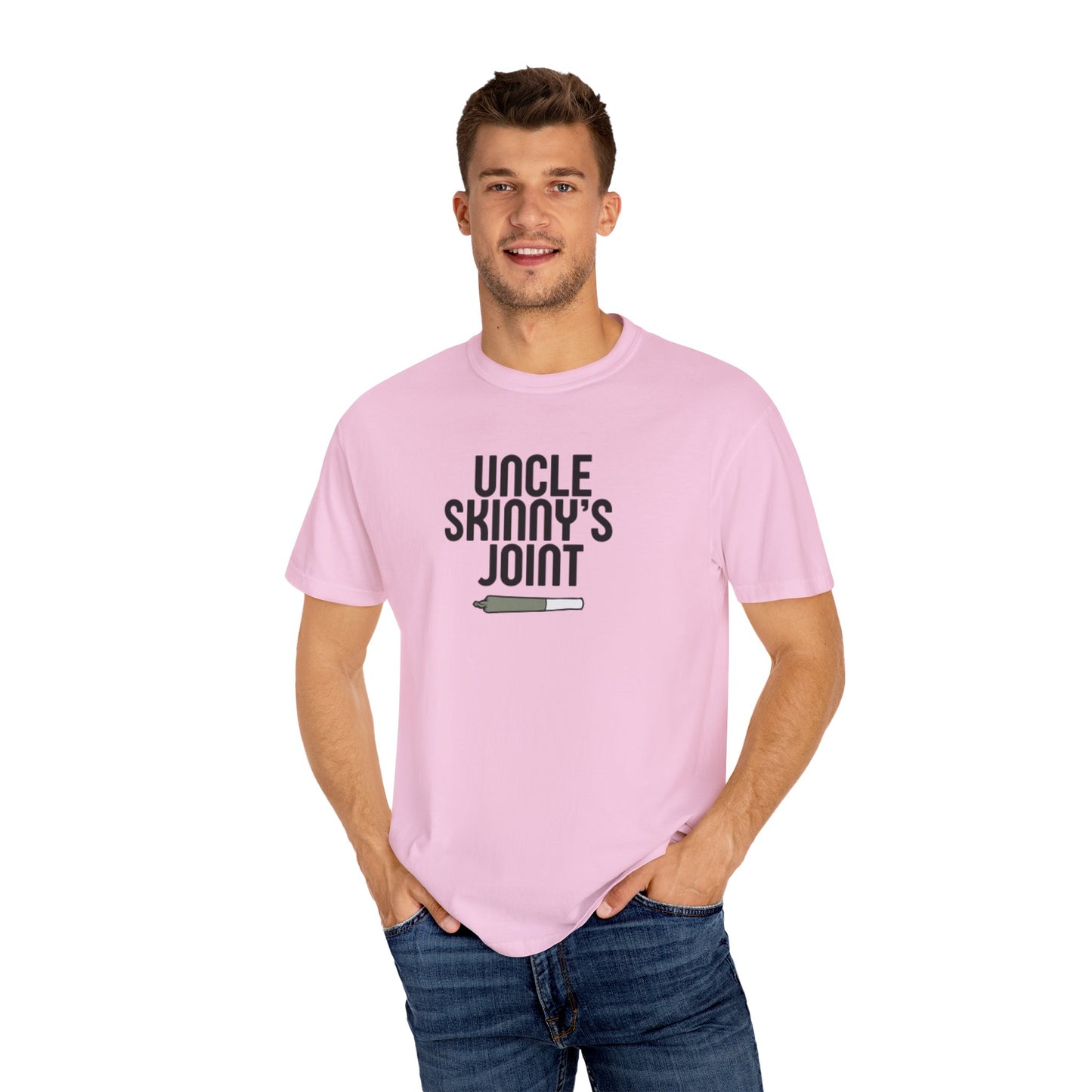 (Unisex) Garment-Dyed T-Shirt - “Uncle Skinny's Joint” Design