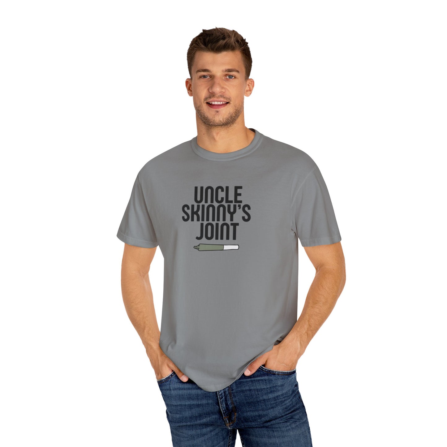 (Unisex) Garment-Dyed T-Shirt - “Uncle Skinny's Joint” Design