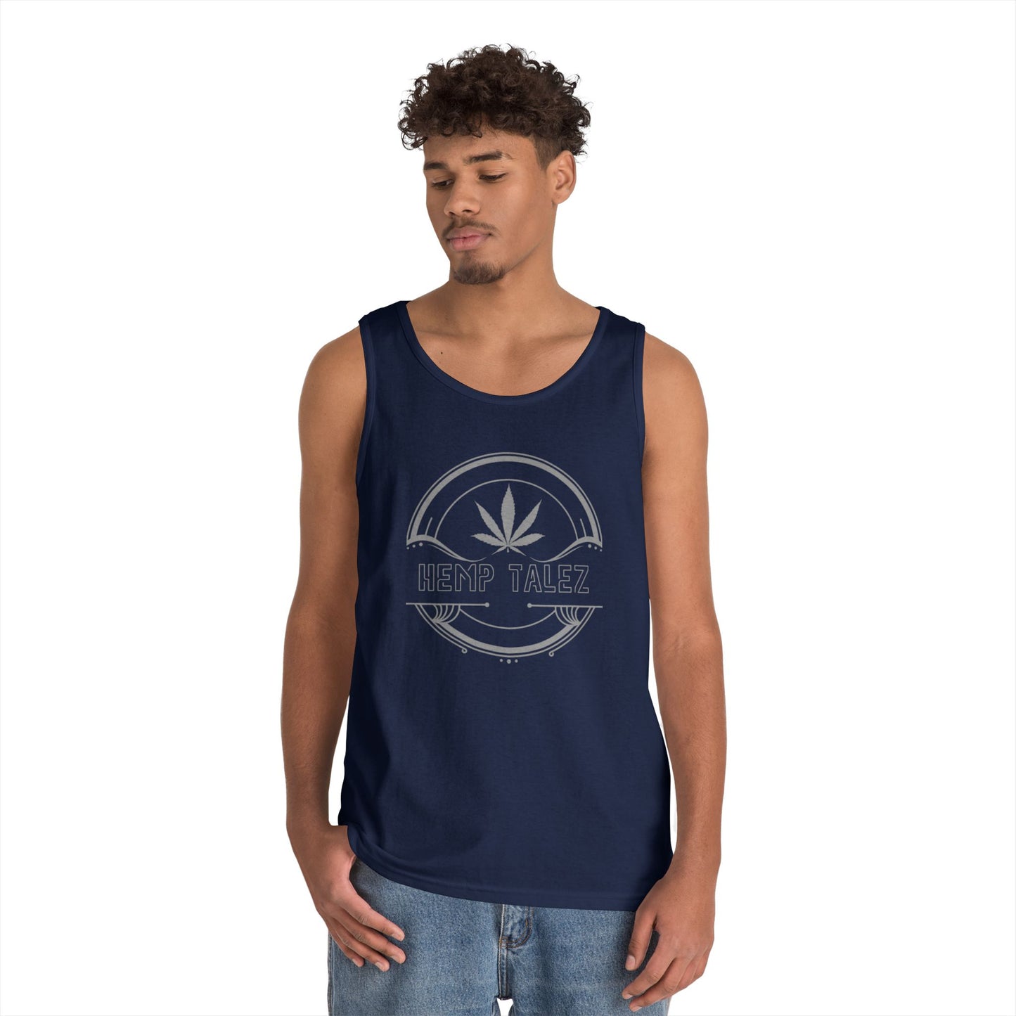 (Unisex) Heavy Cotton Tank Top - “Hemp Talez” Design