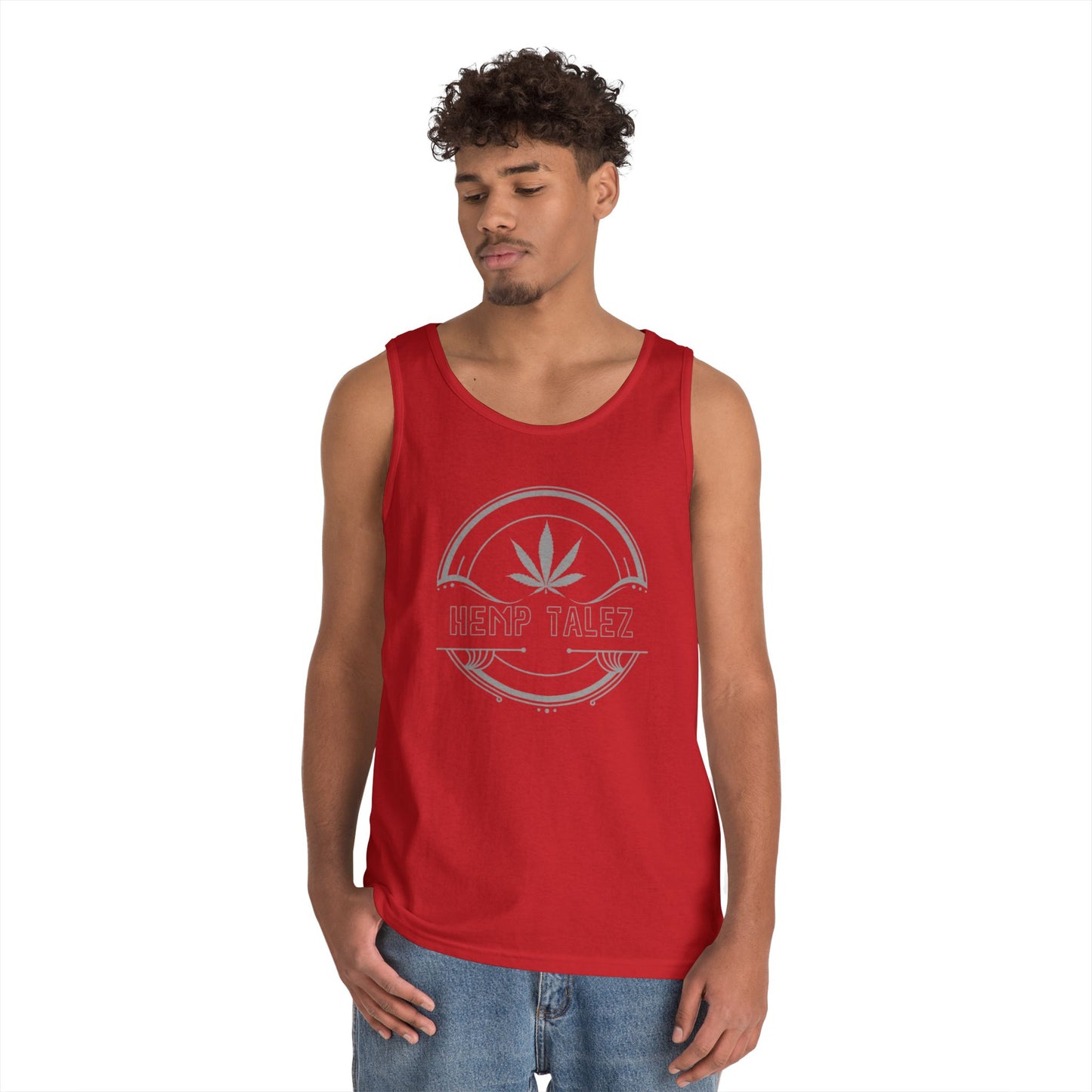 (Unisex) Heavy Cotton Tank Top - “Hemp Talez” Design