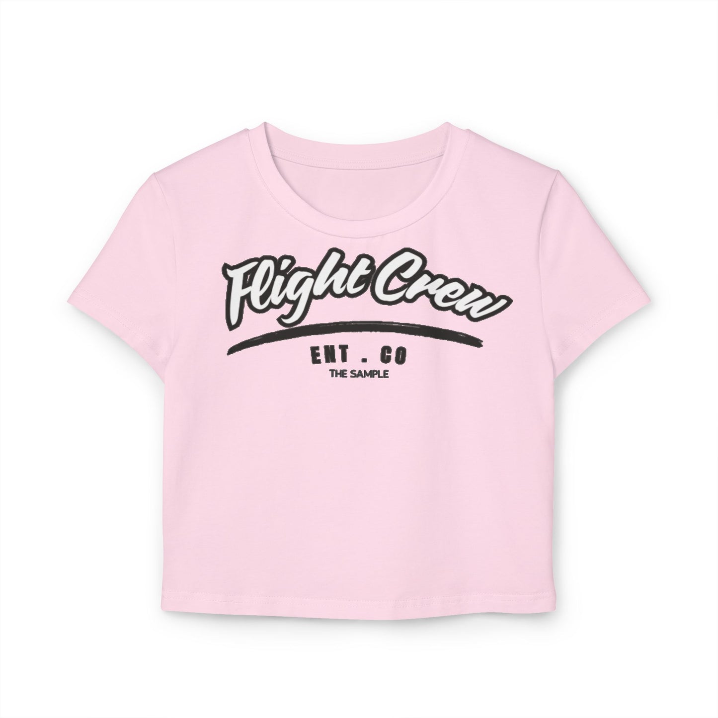 Women's Cropped Baby Tee - "Flight Crew" Design