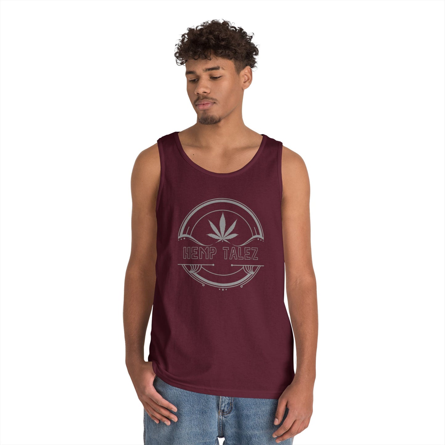 (Unisex) Heavy Cotton Tank Top - “Hemp Talez” Design