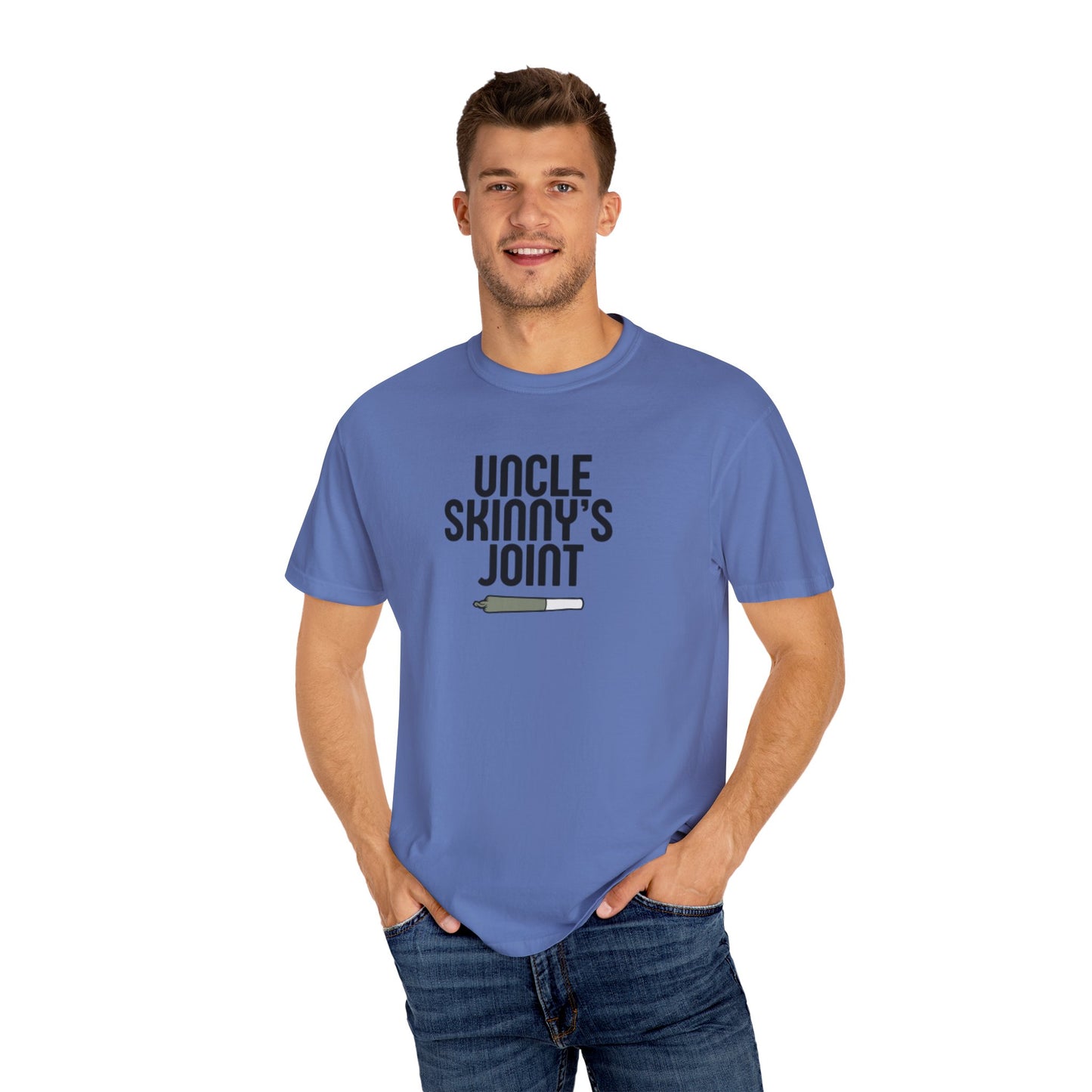 (Unisex) Garment-Dyed T-Shirt - “Uncle Skinny's Joint” Design