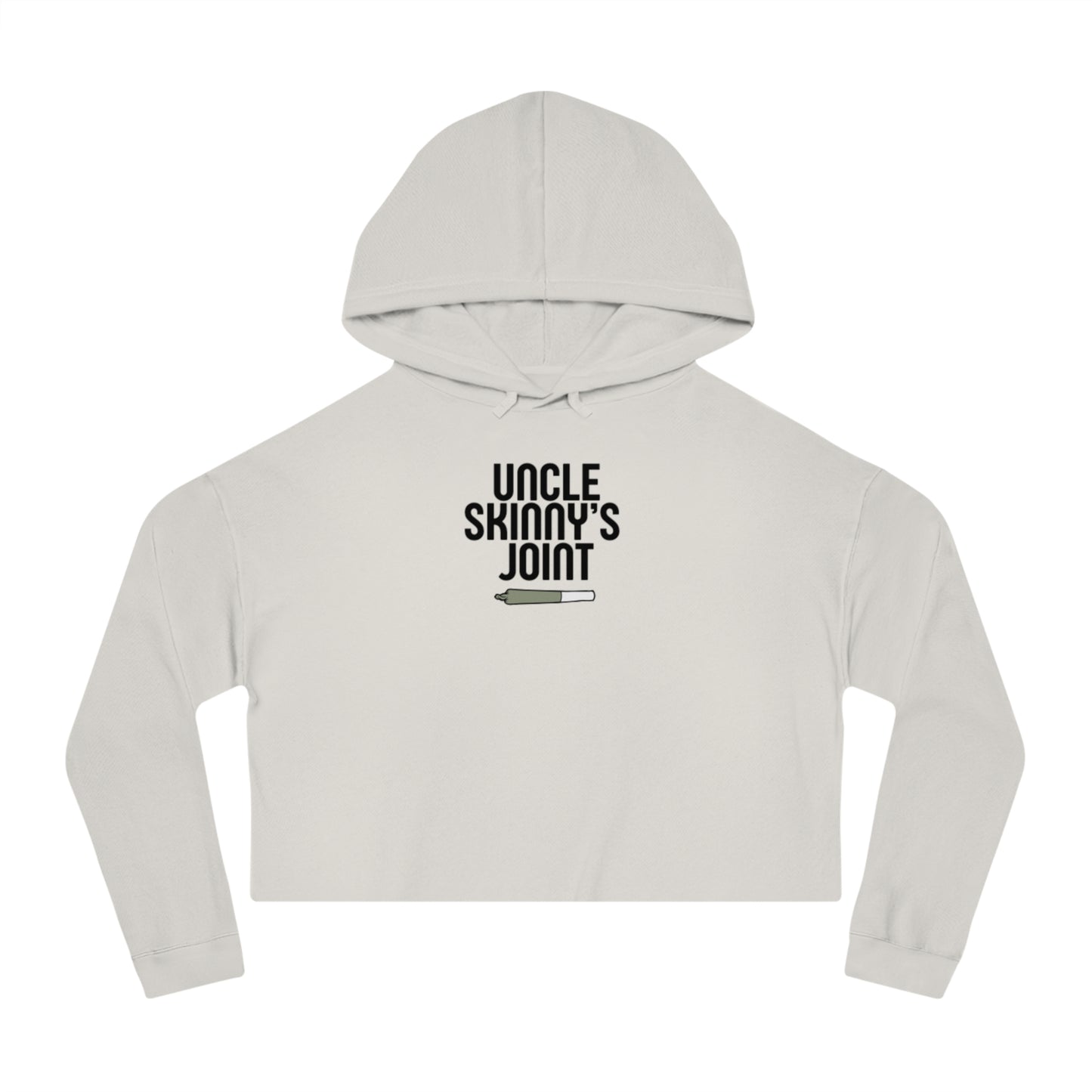 Women's Cropped Hooded Sweatshirt - "Uncle Skinny's Joint" Design
