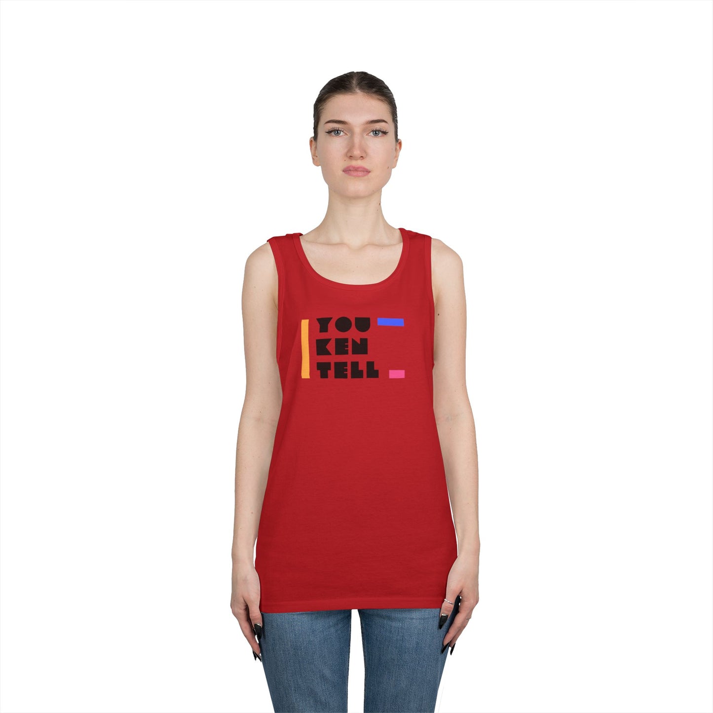 (Unisex) Heavy Cotton Tank Top - “You Ken Tell” Design