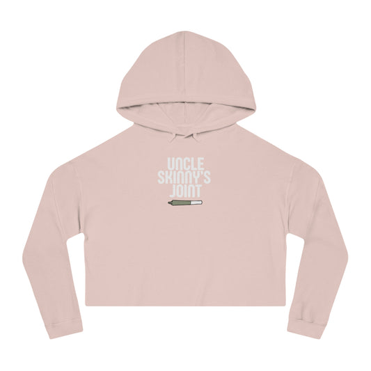 Women’s Cropped Hooded Sweatshirt - "Uncle Skinny's Joint" Design