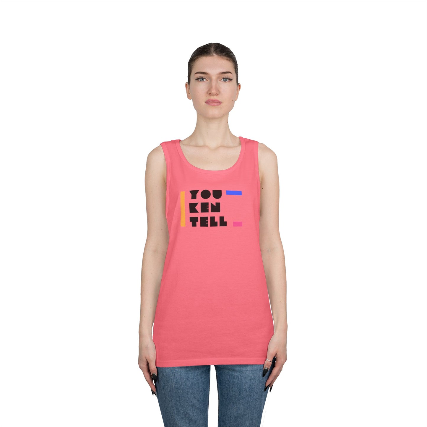 (Unisex) Heavy Cotton Tank Top - “You Ken Tell” Design