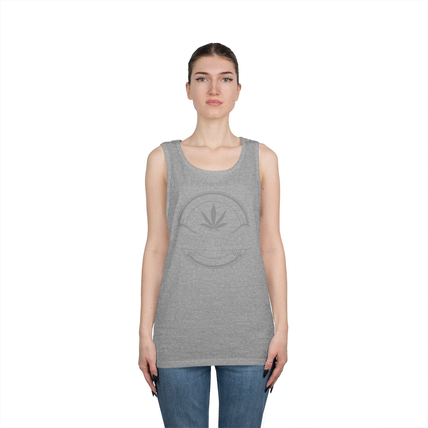 (Unisex) Heavy Cotton Tank Top - “Hemp Talez” Design